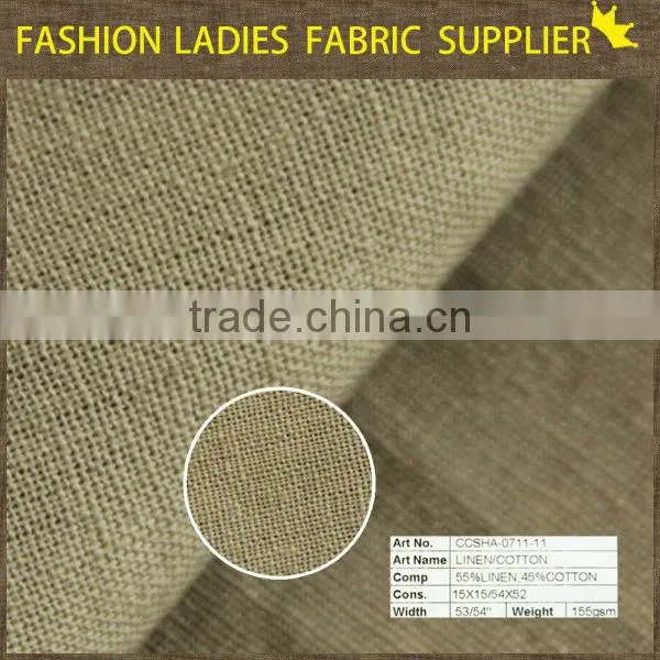 cotton linen fabric wholesale solid woven shirting linen fabric shaoxing textile pants linen fabric