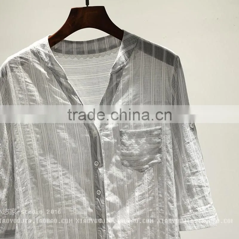 GZY white linen fabric for shirt long sleeve stock export china 2017 wholesal guangzhou comfortable and causal model