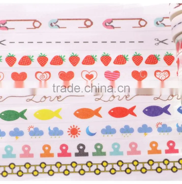 8mm*10m pattern washi tape for planner accessories