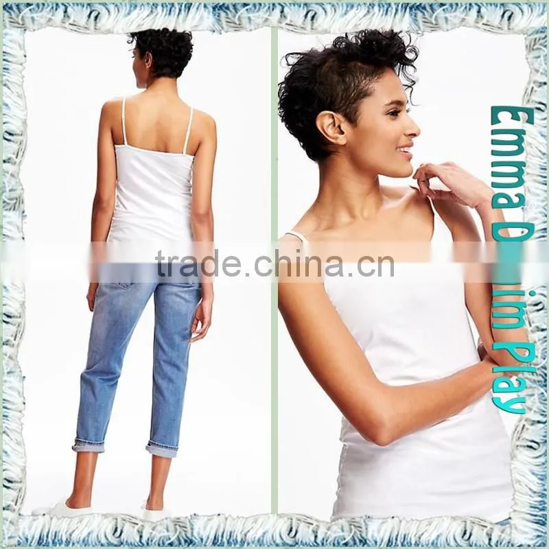 New Solid White Simple Pattern Womens Hot Wear Supender Tank T-Shirts for Summer