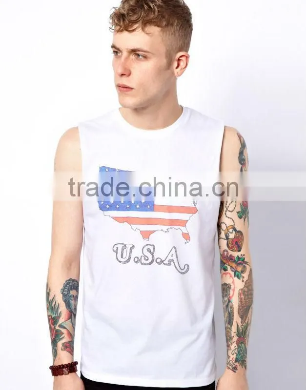USA Print Sleeveless T-Shirt