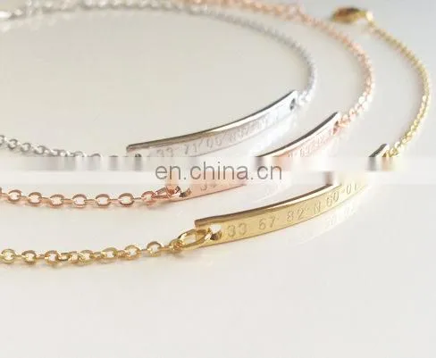 Name Personalized bar bracelet Bridesmaid Gift Dainty Name Plate Bracelet
