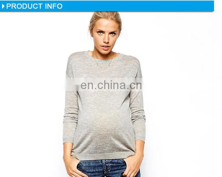 Round neck spring cotton maternity top