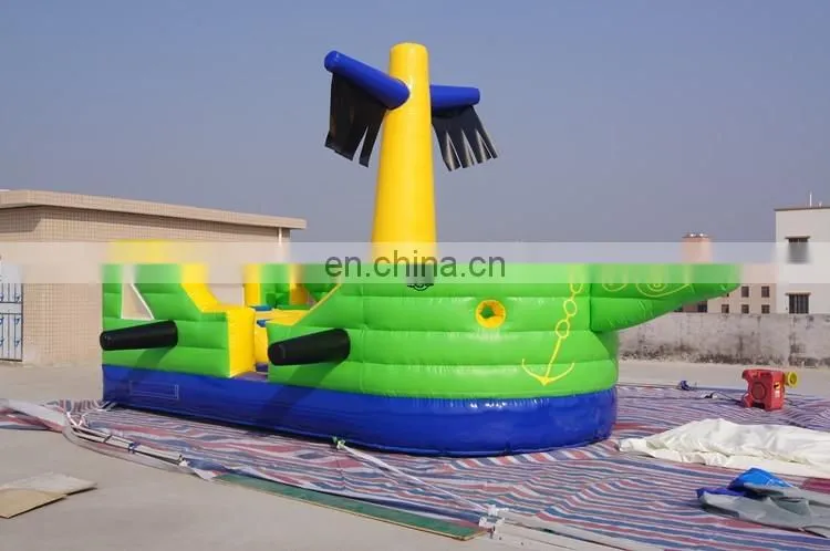 Green cheap inflatable combo pirate ship for sale