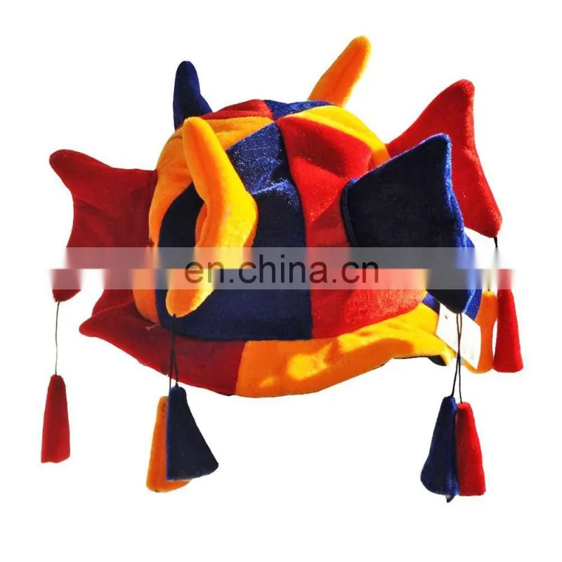 MCH-1166 Wholesale Party Carnival funny plush adult shiny women pink jester clown foam Hats with bells for adults