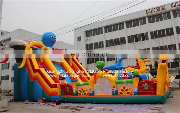 Giant crazy loopyballs octopus slide play land amusement park inflatable 53ft
