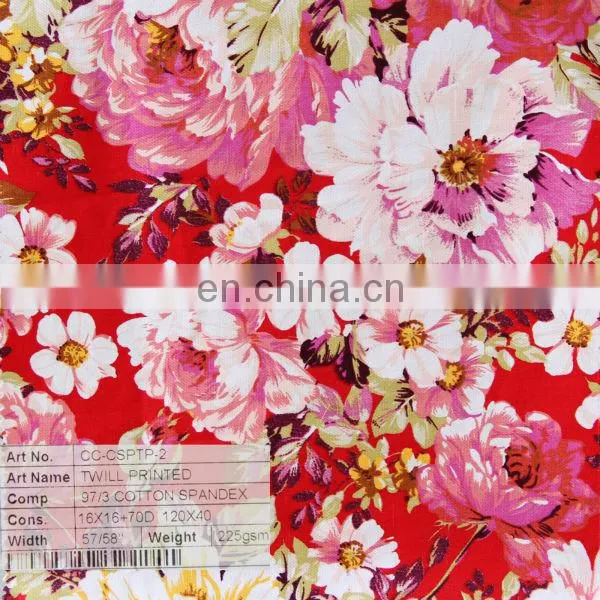 Shaoxing textile 2014 good quality and good hand feeling printed twill CTN/SP twill fabric