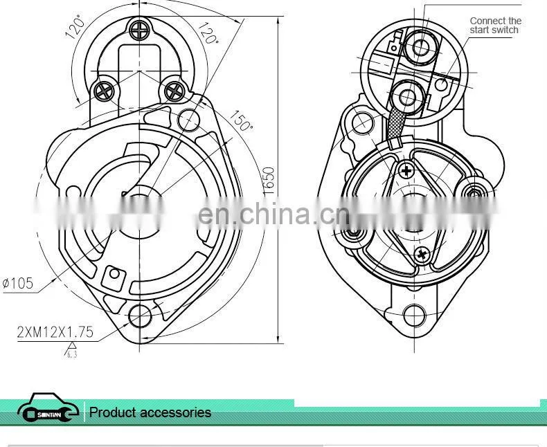 Electric Auto Car Parts Bosch Starter Motor 12V DC For VW SKODA 06B 911 023 Made in China