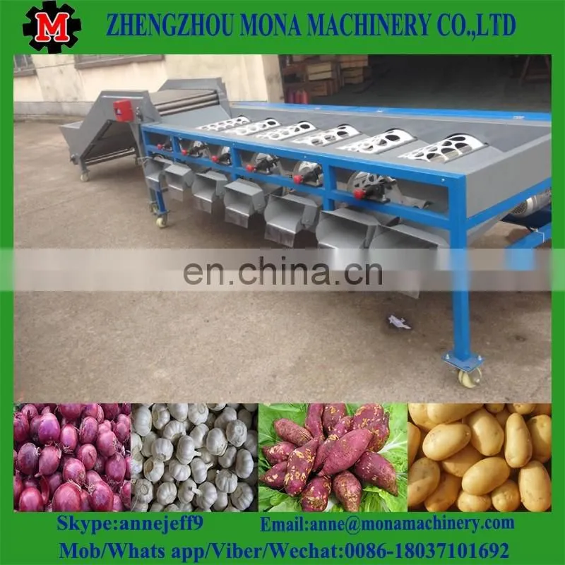 3ton/h food grade industrial fruit fish cassava fruit washing grading waxing machine