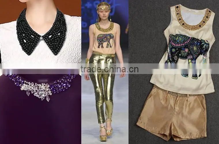 0521L High Quality beaded neck trim,beaded neck trim for T-shirt,wholesale beaded neck trim