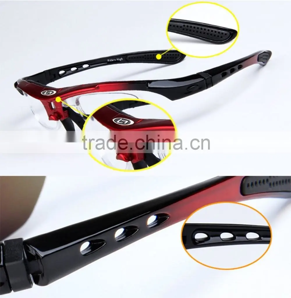 Polarized Sports Sunglasses with 5 Interchangeable Lenses for Men Women Cycling Running Glasses