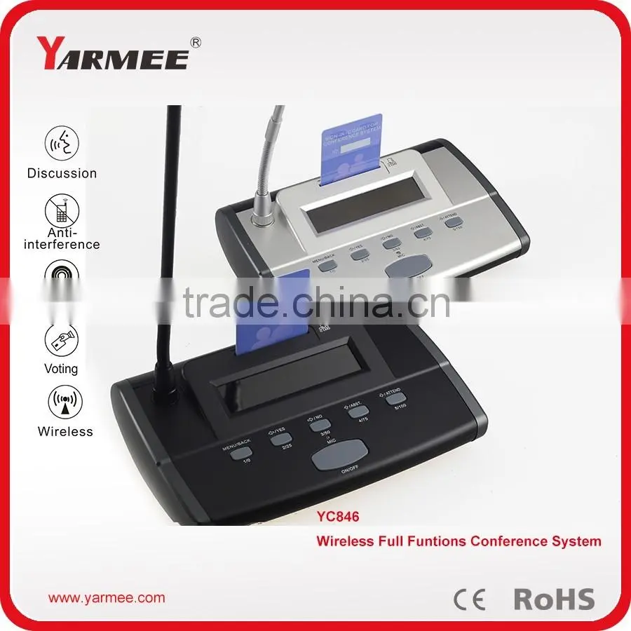 Professional wireless full functions conference system with voting device