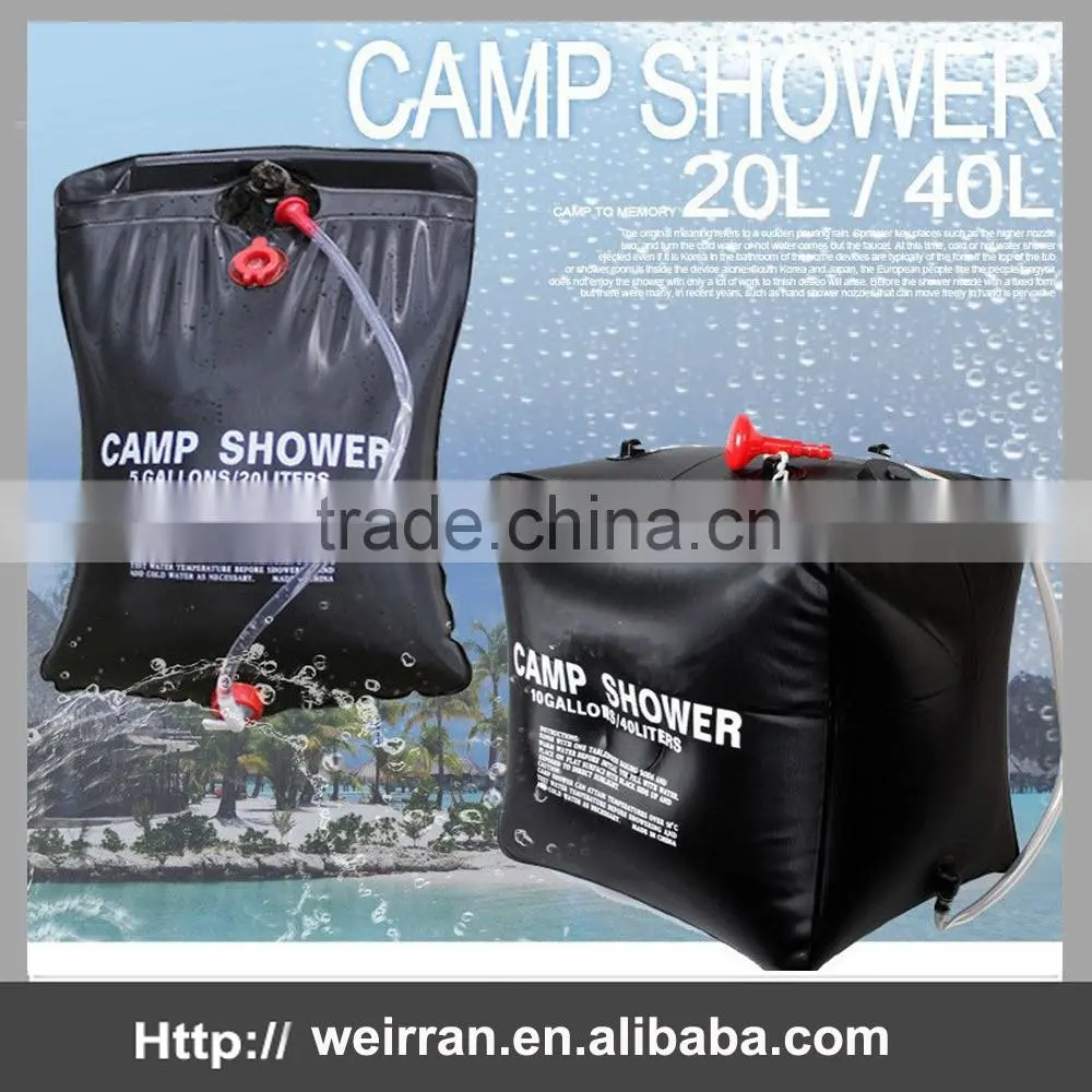 (74665) 40L emergency neccessity black solar heating portable outdoor shower