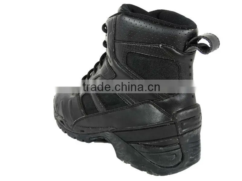 6 inches black leather tactical army boot