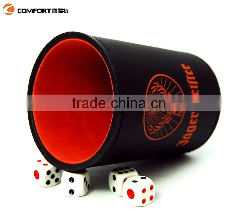 high luxury durable round leather dice cup