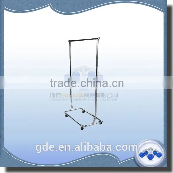 Metal adjustable rolling garment display rack