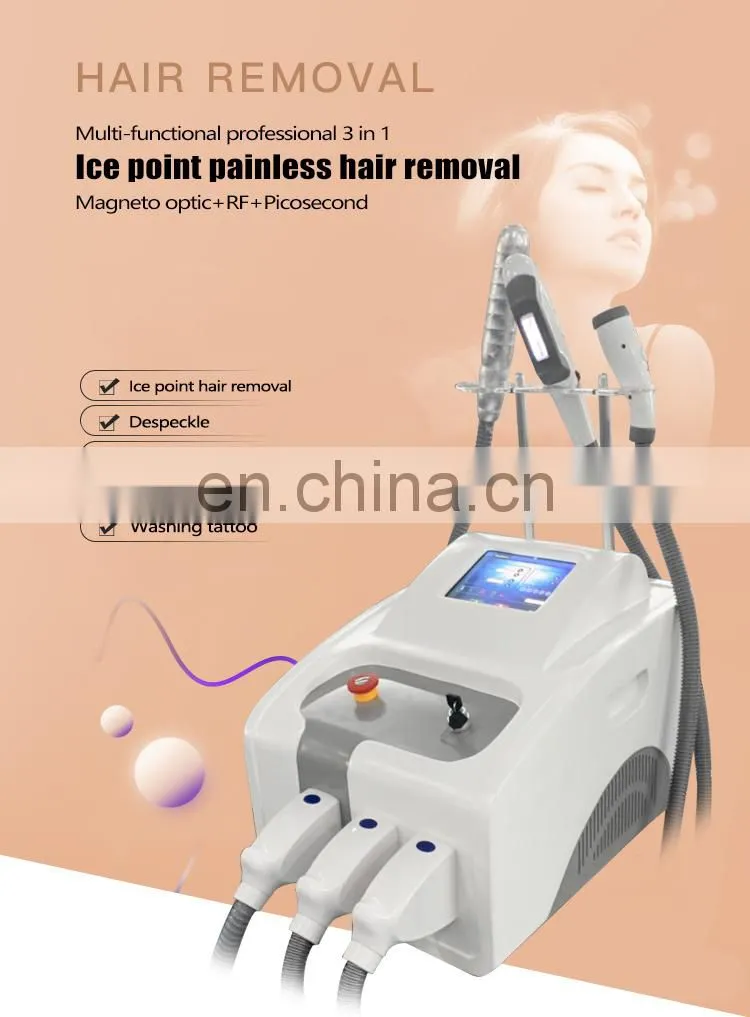 Portable type home use 3 in 1 pico laser ipl hair removal beauty device for tattoo removal skin rejuvenation
