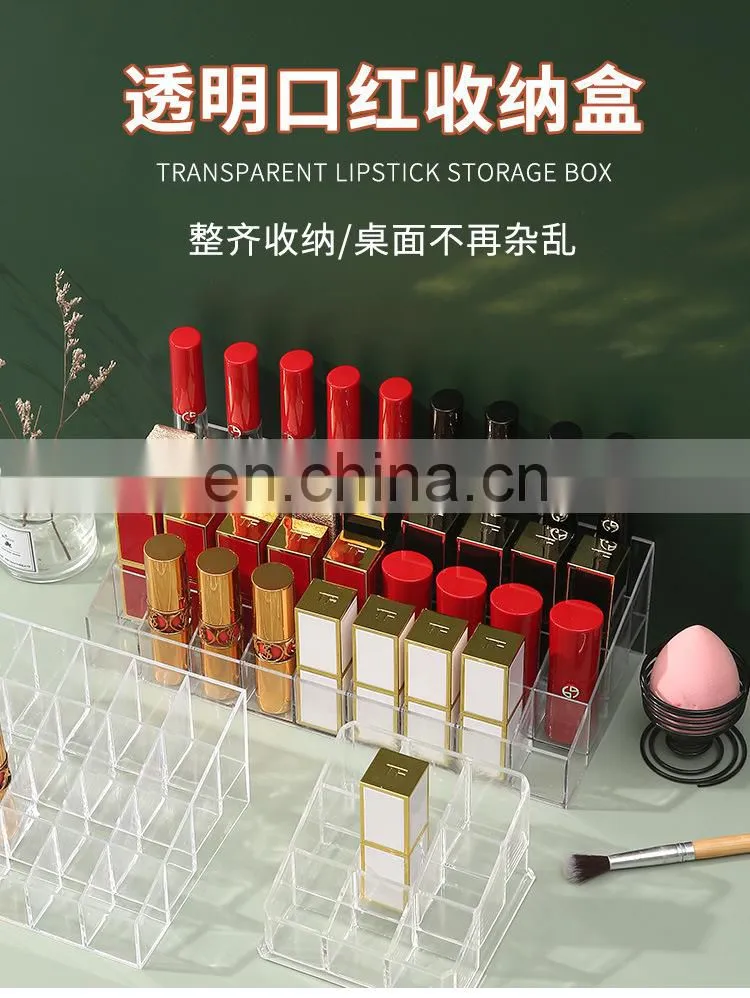 9/24/36/40 Grid Lipstick Box Acrylic Makeup Organizer Storage Box Lipstick Nail Polish Display Stand Holder Cosmetic Organizer