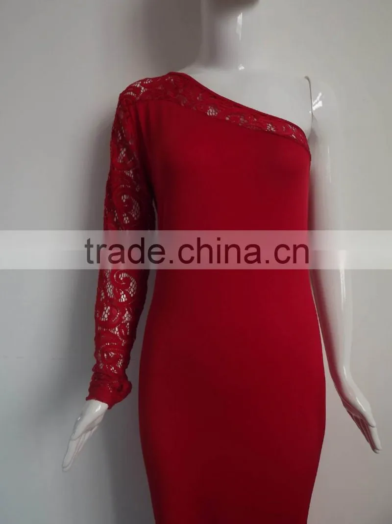 Ladie fashion dress Long Sleeve evening dress sexy free prom dress