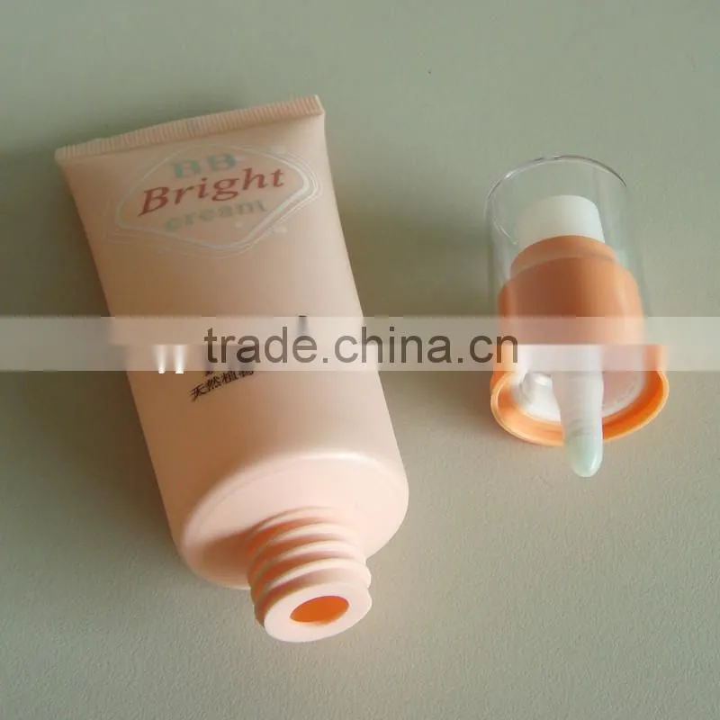 plastic tube with airless pump cap for cosmetic packaging