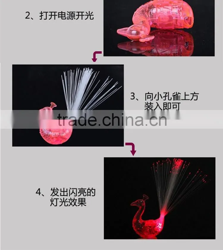Custom Design Peacock Finger Ring,Led Finger Light, Fiber Optic Light Party Decoration