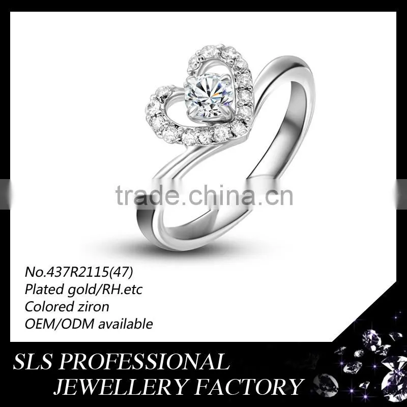 China new year design jewelry bride silver wedding ring 925 solid silver ring with aa cz stone