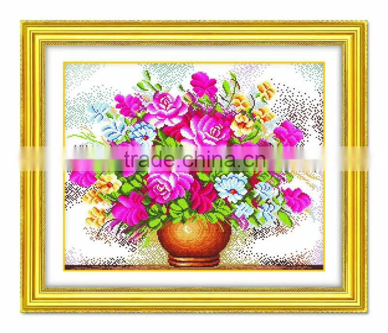 Pink rose DIY embroidery 100% precisely printed cross stitch