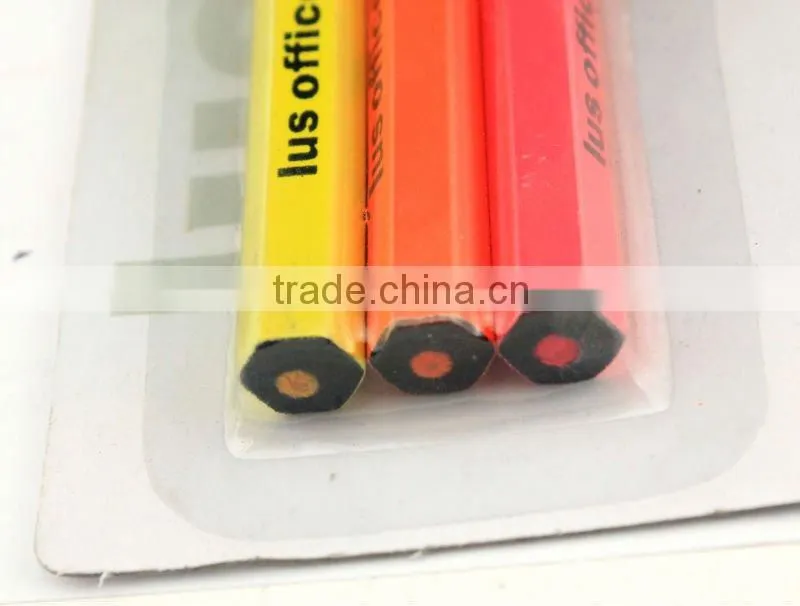 7" 3pcs black colored pencil set with sharpener