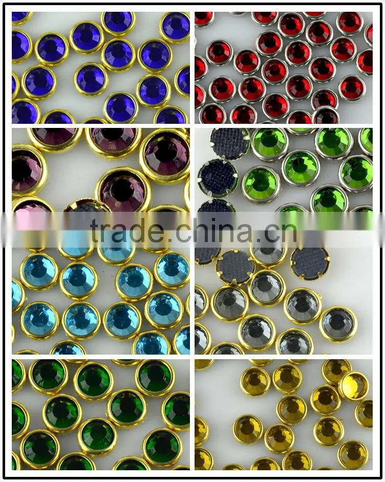 Ring rhinestone hotfix, transfer immed rhinestone, metal rimmed rhinestones for garment decoration