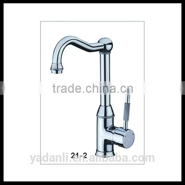 Brass body chromed deck mounted kitchen faucet mixer crown kitchen faucet