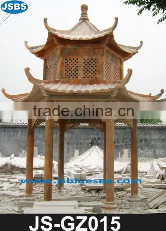 Large marble kiosque with woman statue