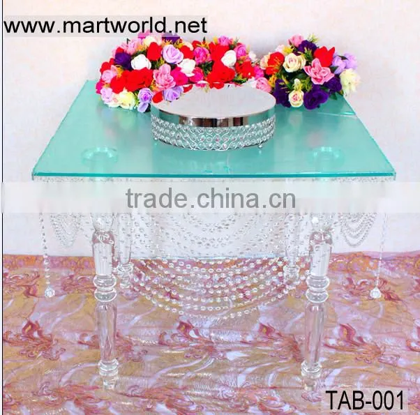 high quality crystal table for wedding cake stands,acrylic wedding table decoration (TAB-001)
