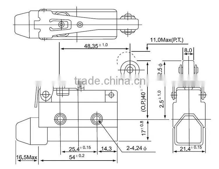 CNTD TUV CE Approval High Demand Product Adjustable Roller Lever Micro Switch 5A 250V T85 Travel Switch (CZ-7121)