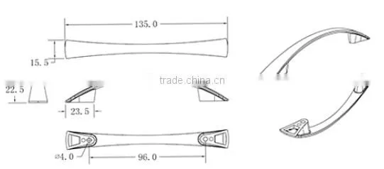 Zinc Alloy Handles for Kitchen Cabinets,Office Furniture Hardware