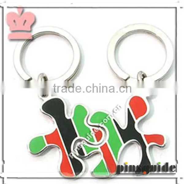 Wholesale Safety Personality Metal Jigsaw Puzzle Keychain For Feb Valentine's Day Gift