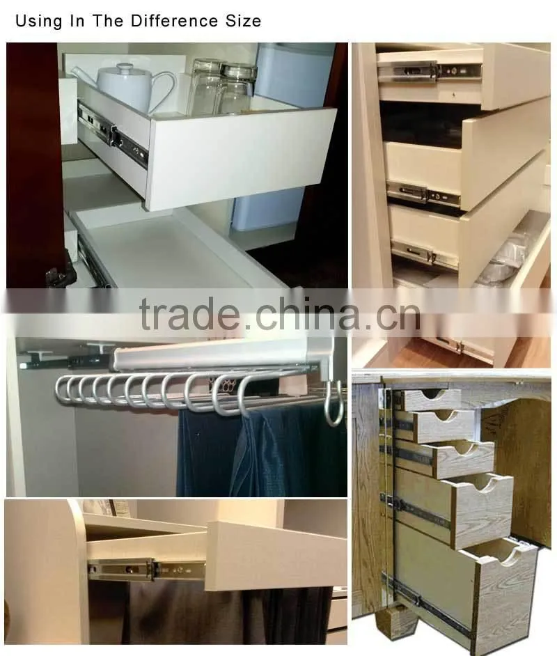China Factory ball bearing Concealed adjustable hidden drawer slide