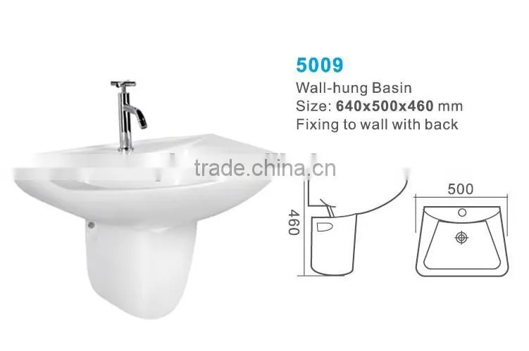 Hot sale ceramic basin_wall hung basin with semi pedestal