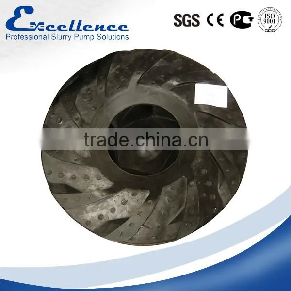Corrosion resistant rubber lined slurry pump impeller