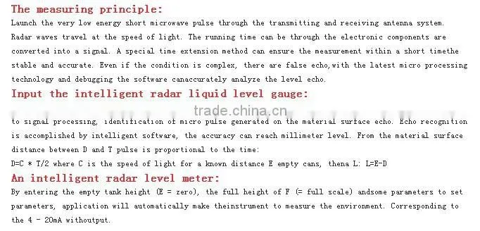 hot sale Radar level meter transmitter sensor