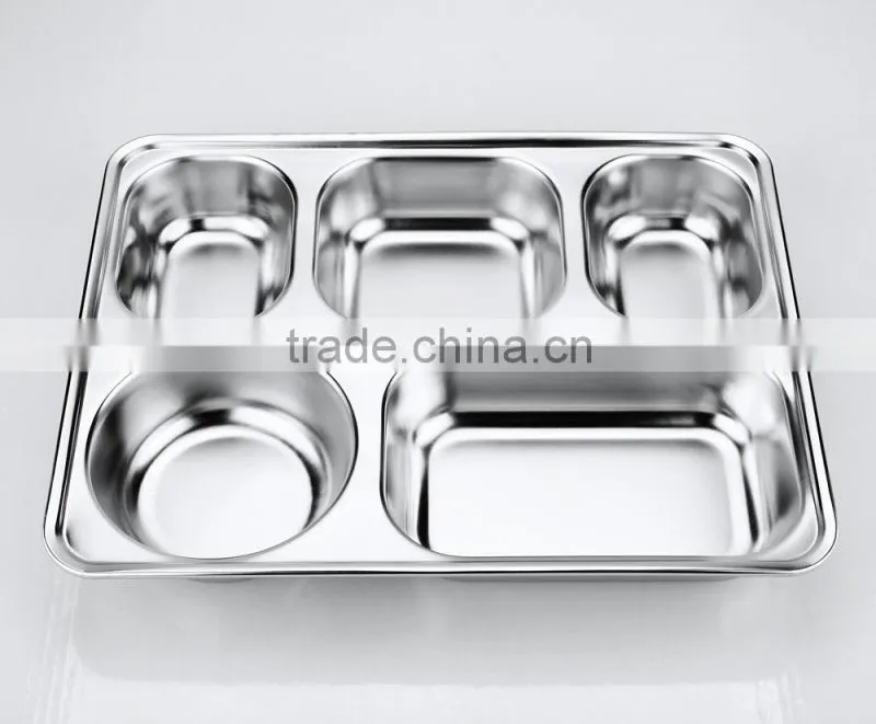 stainless steel small square shaped rice dinner plates with plastic cover 2015 china