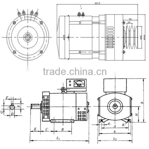 STC three phase A.C.synchronous alternator 200Kw