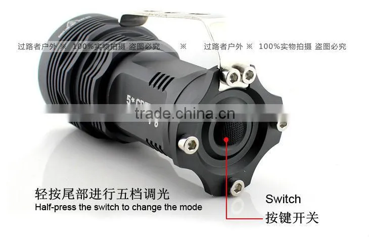 GOREAD Y4 black aluminum portable High bright 5*T6 50W LED rechargeable search products