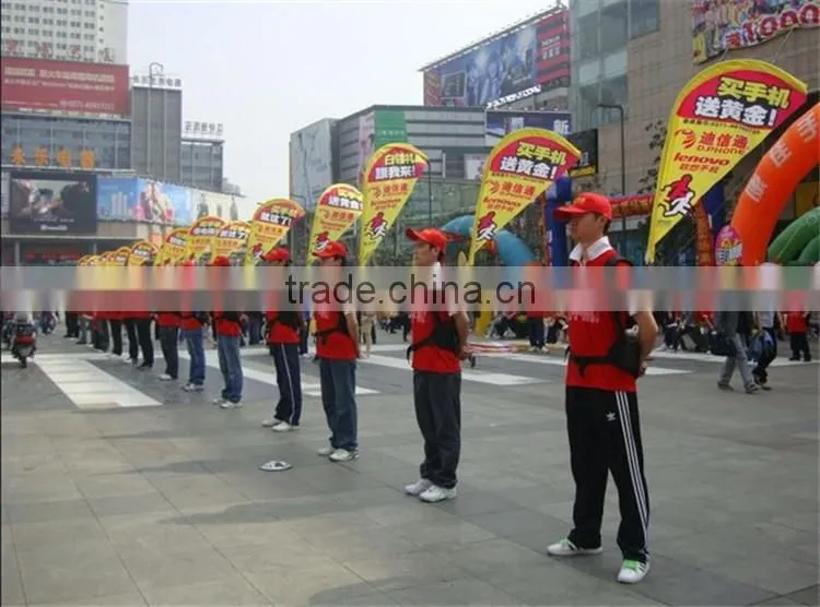 Mobile advertising outdoor teardrop backpack stand