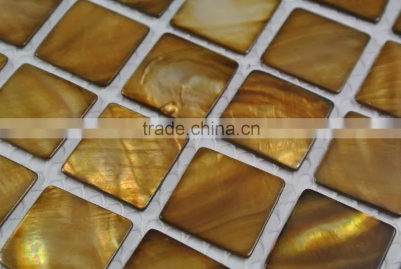 Colored bronze River shell mosaic tile, backsplash tile