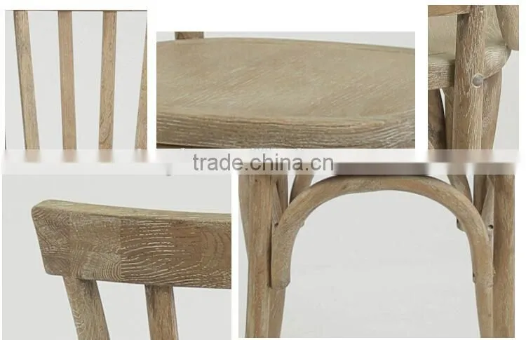 New design antique vintage solid wooden dining chair/ high back restaurant chair(FC152-OAK)