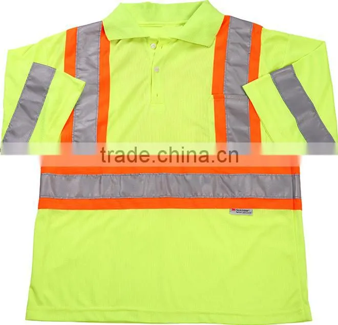 high quality reflective long sleeve safety shirt 2016 safety shirt polo shirt reflective tape t-shirt