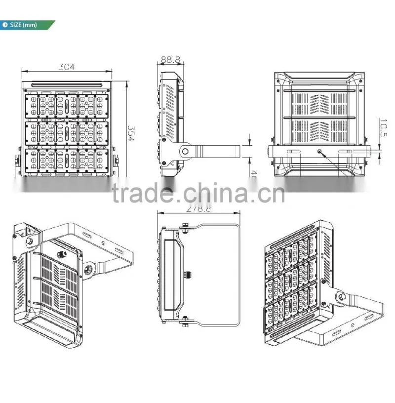 Different Beam Angle Modular Design Adjustable Bracket CE Rohs Meanwell Driver 100-140lm/W 120W Outdoor LED Tunnel Light
