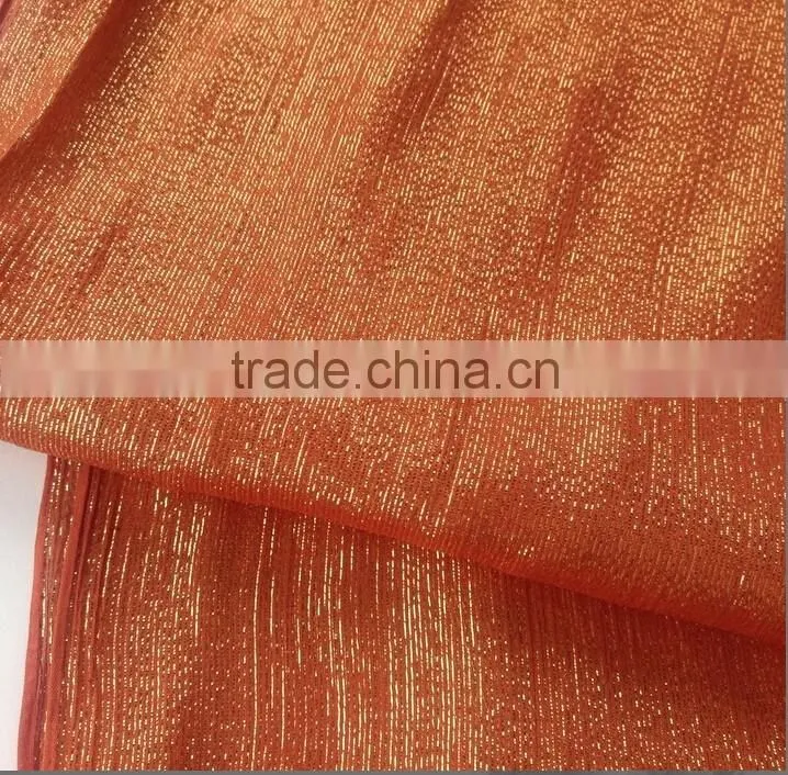 Handmade Rust Gold Lurex Morocco Shimmer fabric Silk Long Scarf