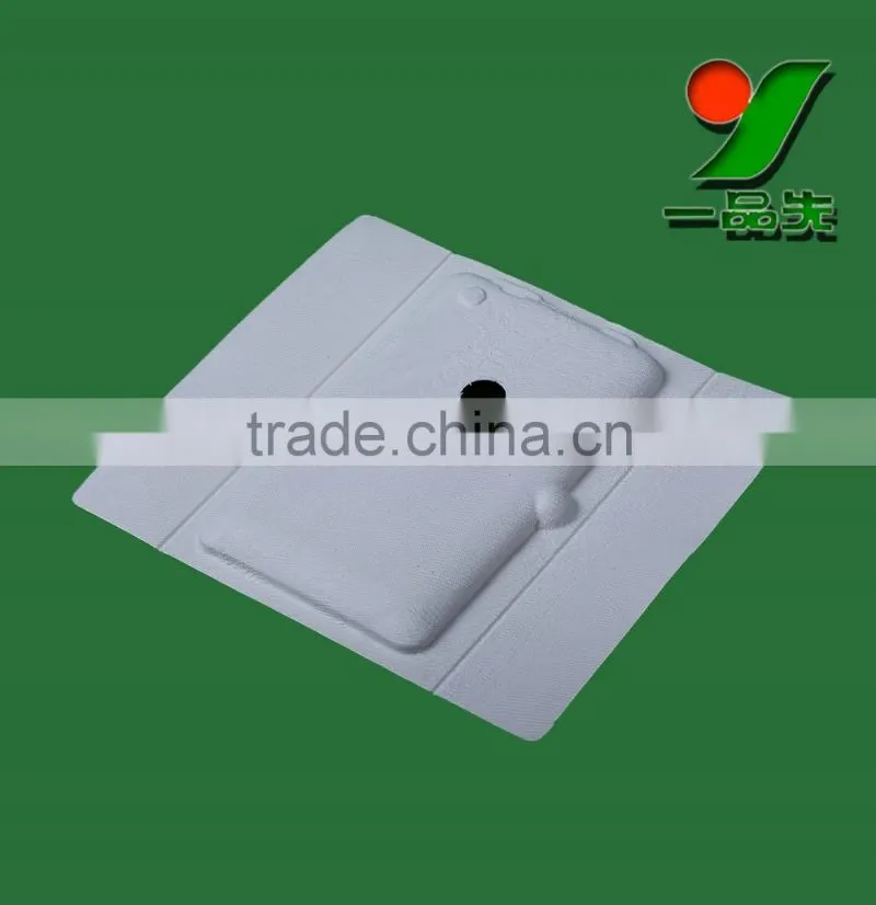 Customzied Biodegradable Pulp Molded Bleached Bagasse Pulp Packaging Tray for Phone/Pad