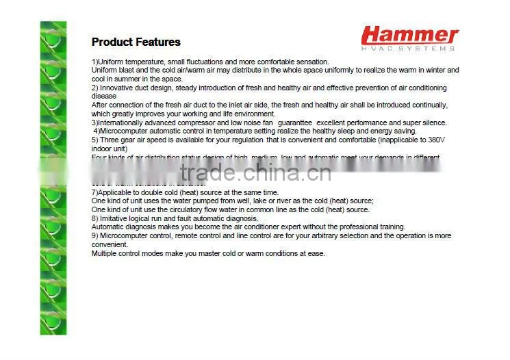 CE certified 60HZ R410a water source heat pump